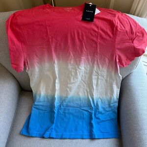 NWT J. Crew Red/white/blue tie-dye men’s large T-Shirt